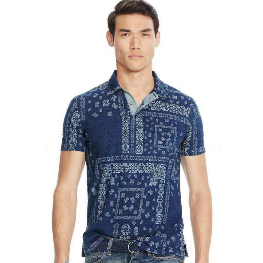 Jersey bandana patchwork polo